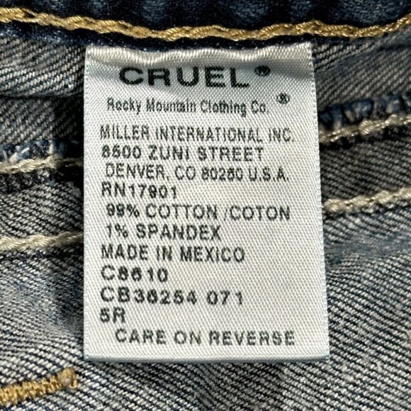 Cruel Keri Studded Boot Cut Blue Jeans Size 5 R Low Rise Slim Fit Medium Wash - Picture 8 of 10